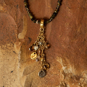 Mixed Gold Andalusite Tag Pendant