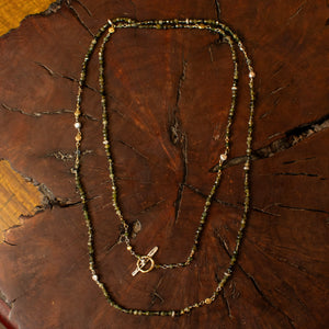 Mixed Gold Green Tourmaline Necklace