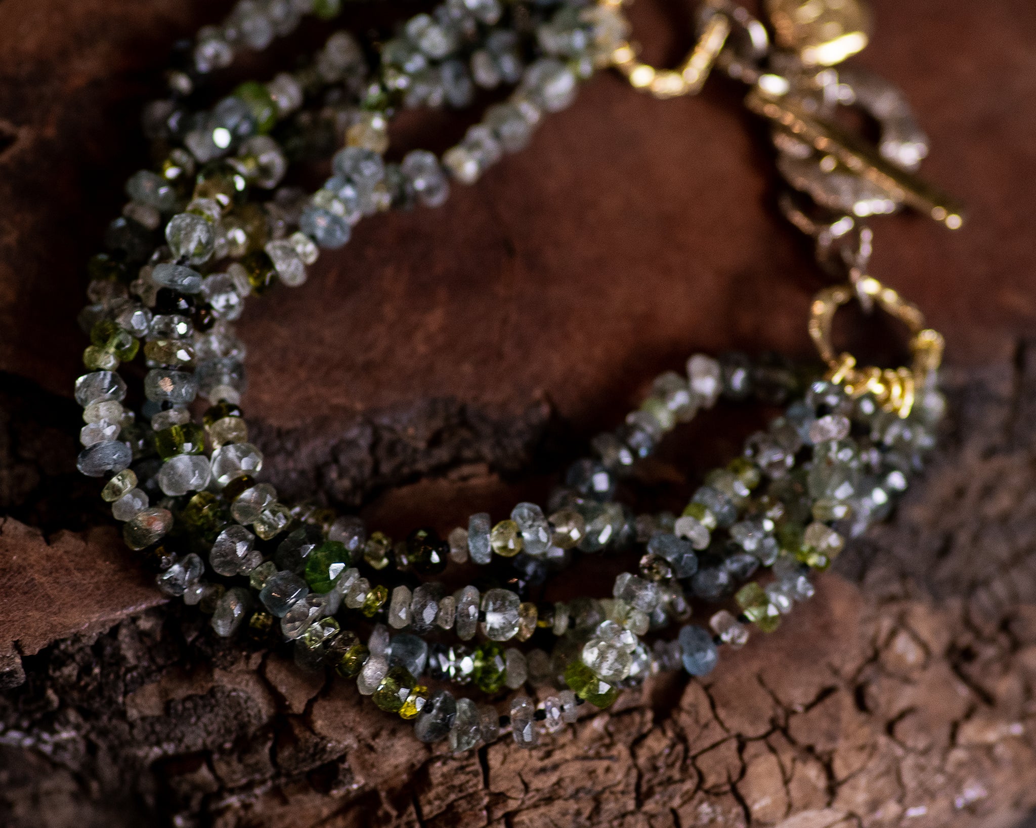 Green Sapphire Mixed Gold Bracelet