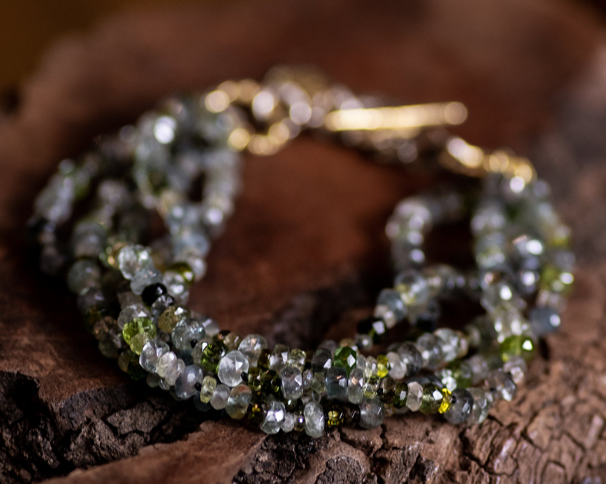 Green Sapphire Mixed Gold Bracelet