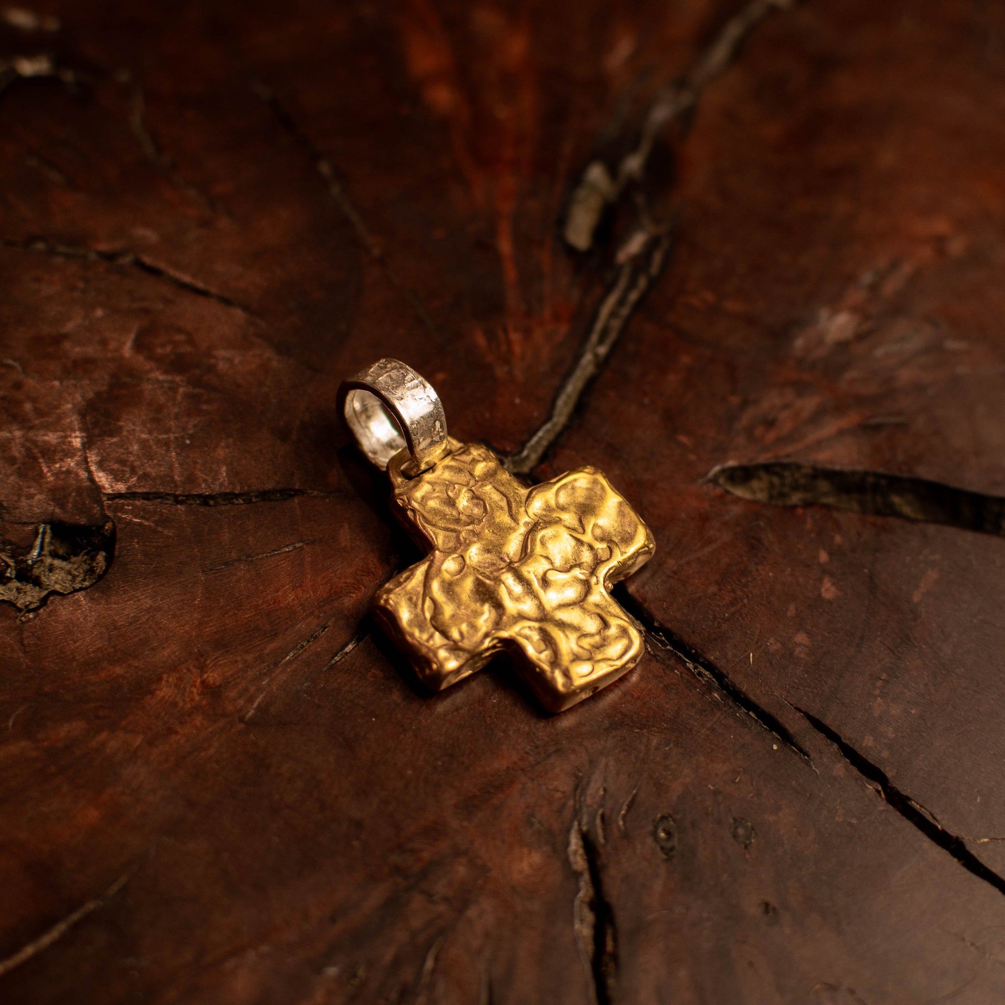 Gold Baker Cross Pendant