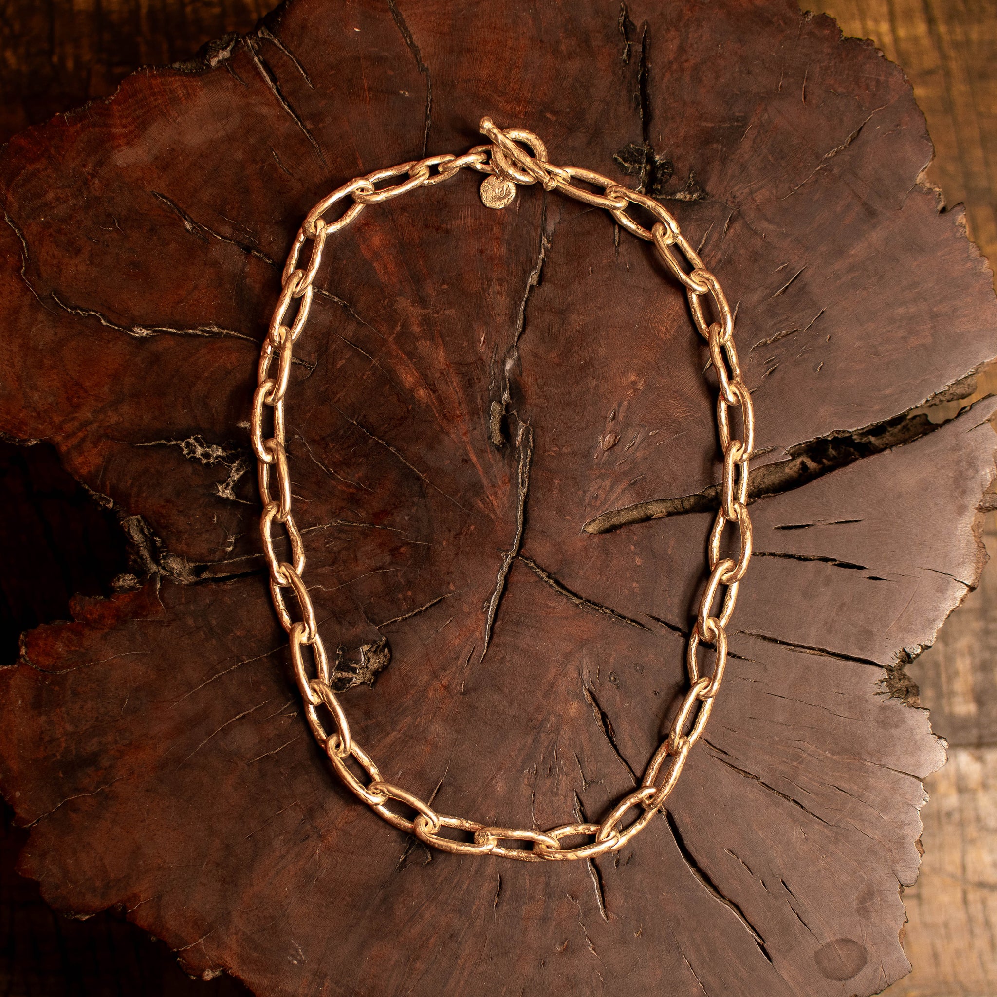 Gold Large Oval Link Necklace