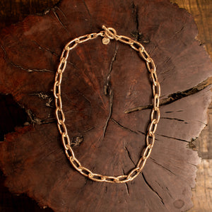 Gold Large Oval Link Necklace