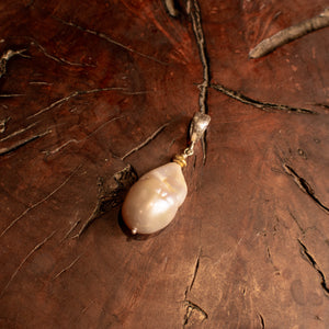 Mixed Metal Baroque Pearl Pendant