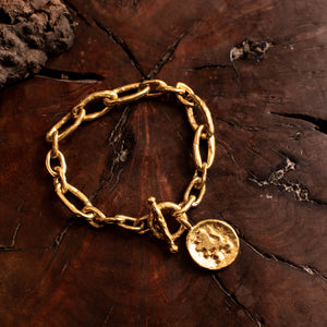 Gold Duo Link Dutch Tag Bracelet