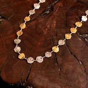 Sterling Silver & Gold Tag Necklace