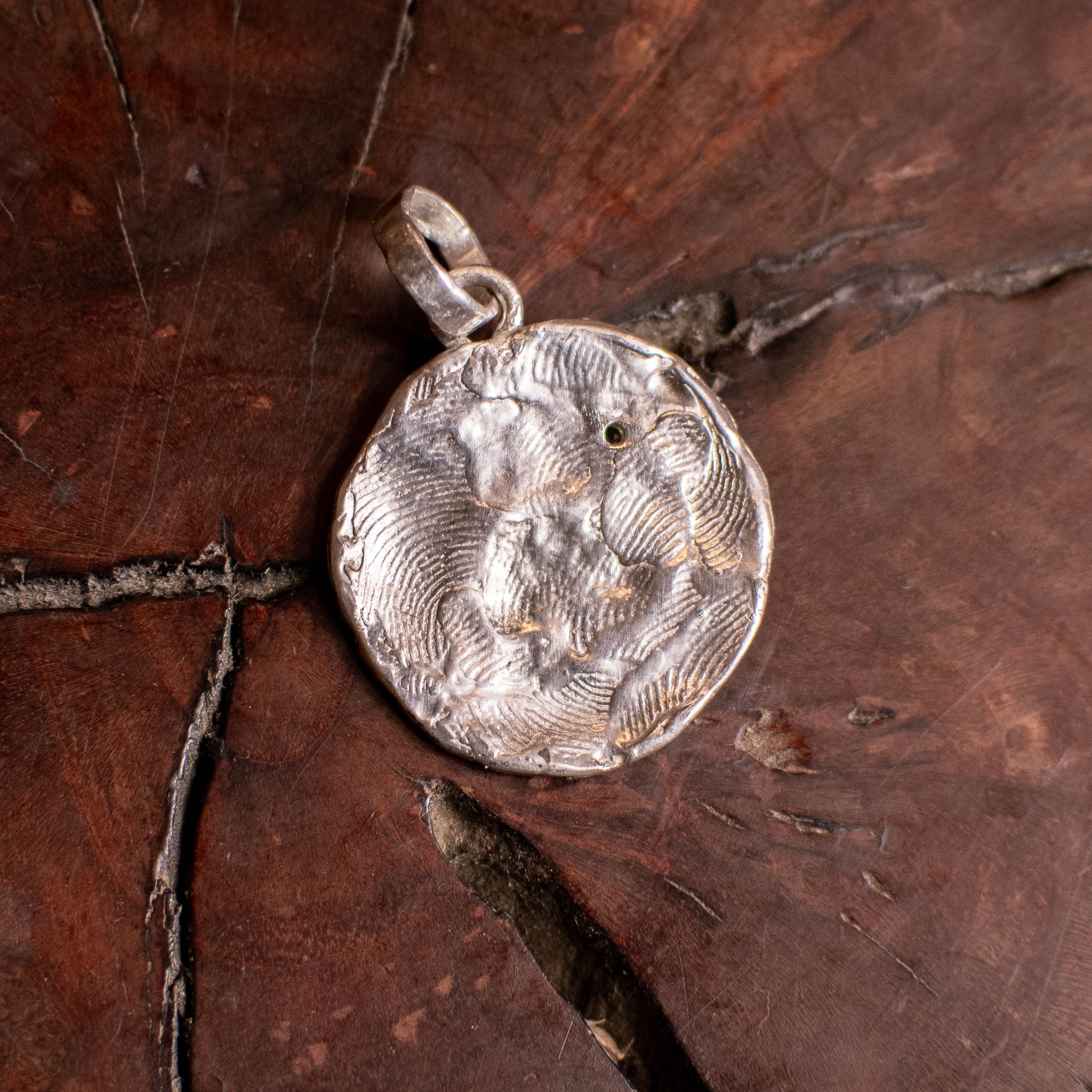 18k Gold White Sapphire Topa Topa Pendant