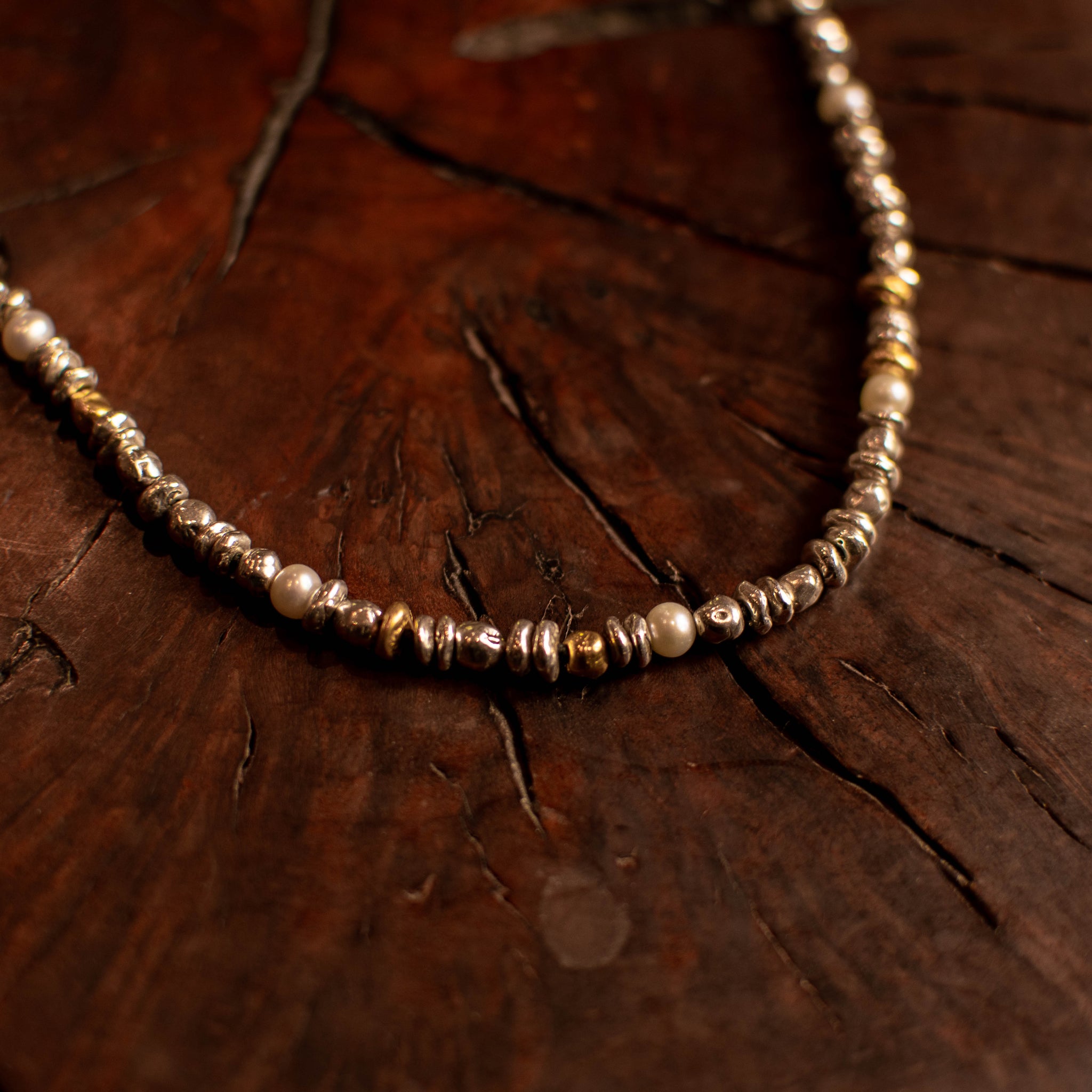 Sterling Silver & Gold Vermeil Small Nugget Necklace